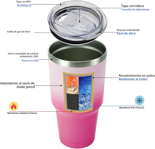 Miniatura 3 de BJPKPK Vaso de 30 onzas con tapa y pajilla, taza de café de viaje, flor de cerezo A-Cherry Blossom-30oz