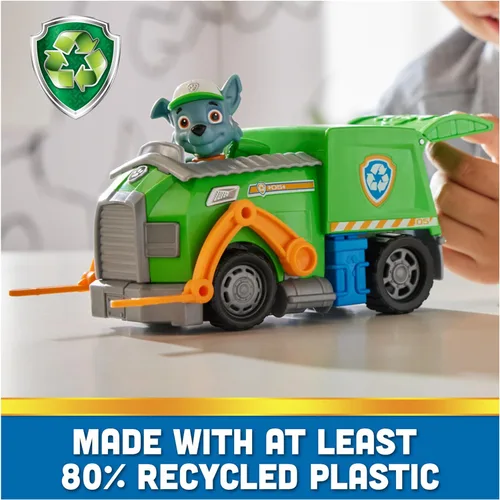 Miniatura 2 de PAW Patrol, Camión de reciclaje de Rocky, camión de juguete con figura de acción coleccionable, juguetes para niños con conciencia sostenible