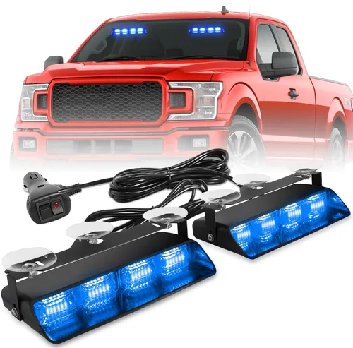 Miniatura 14 de HLauto 2002L Luces estroboscópicas de emergencia para salpicadero: luces de seguridad ámbar, luces de advertencia intermitentes para parabrisas