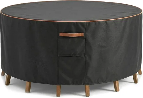 Miniatura 10 de Cubierta impermeable para muebles de exterior, juego de mesa y silla rectangular de 600D resistente de 64 pulgadas de ancho x 52 pulgadas de largo x