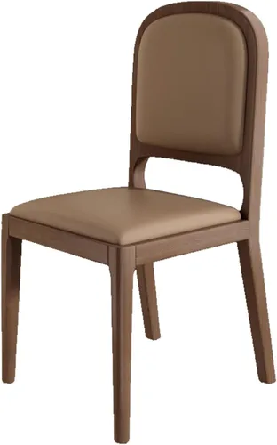 Miniatura 23 de Leather Seat Dining Room Chair with Back, Wooden Dining Chairs Set Kitchen Chair, Dining Room Chairs Armless Seat for Kitchen Living Room Black+khaki
