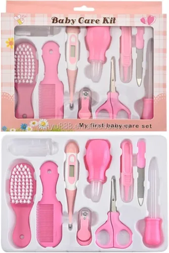 Kit de cuidado de la salud de 10 piezas para recién nacidos y niños pequeños (rosa), ideal para viajes y uso doméstico