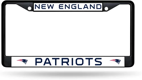 Miniatura 33 de Rico Industries Marco cromado negro primario de fútbol americano de la NFL con inserciones de plástico de 12" x 6" accesorio para automóvil/camión