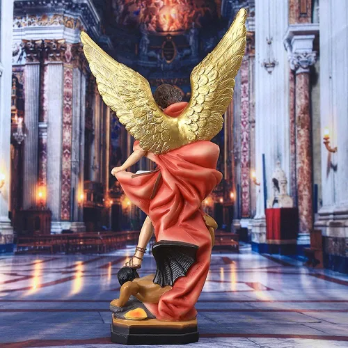 Miniatura 4 de QIANLING Estatua de San Miguel Arcángel de 8.7 pulgadas, Estatuas de Arcángel Miguel, Estatua de San Miguel Arcángel, Estatua de Miguel Arcángel Oro