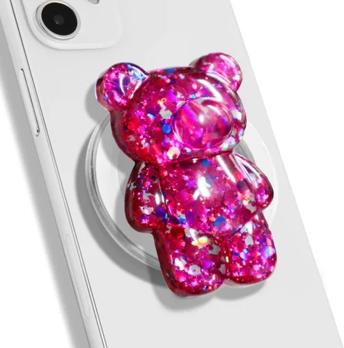 Miniatura 9 de On The Grip Soporte Magnético para Teléfono Móvil Expandible Plegable Estilo Osito de Goma 3D Soporte de Agarre y Base para Smartphone Tableta