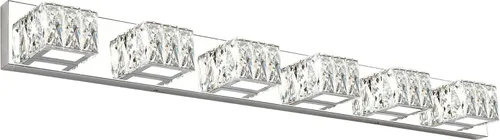 Miniatura 10 de Lámpara LED de baño – Moderna lámpara de tocador de cristal de 3 luces – Lámpara de pared cromada para baño 5CCT regulable