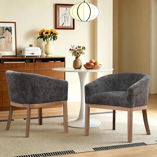 Miniatura 19 de Juego de 6 Sillas de Comedor Tapizadas de Terciopelo, Sillas Laterales de Cocina de Estilo Moderno con Ribete de Tachuelas y Patas de Madera, Anillo