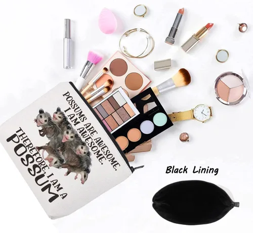 Miniatura 3 de LEVLO Zarigüeya Cosmética Bolsa de Maquillaje Zarigüeya Amante Regalo Zarigüeyas Son Impresionantes Bolsa De Bolsa De Cremallera De Maquill