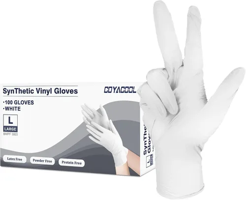 Miniatura 24 de Guantes desechables medianos, de mezcla de nitrilo y vinilo, sin látex, 100 unidades, guantes de grado alimenticio para limpieza, preparación de Azul