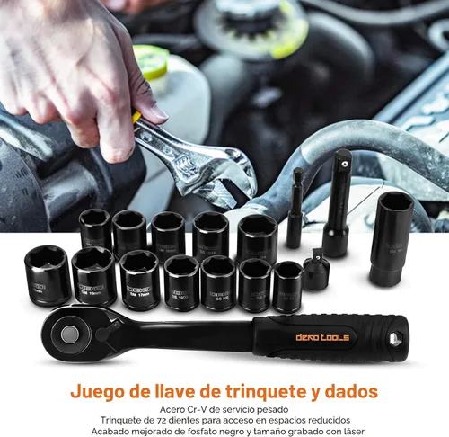 Miniatura 8 de DEKOPRO Kit de herramientas manuales para el hogar general de 218 piezas, juego de herramientas profesionales de reparación de automóviles