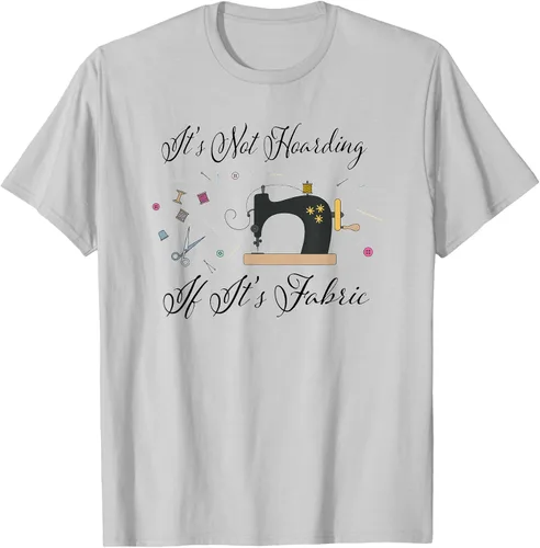 Miniatura 77 de It's Not Hoarding If Its - Camiseta de costura para acolchado, Blanco, S