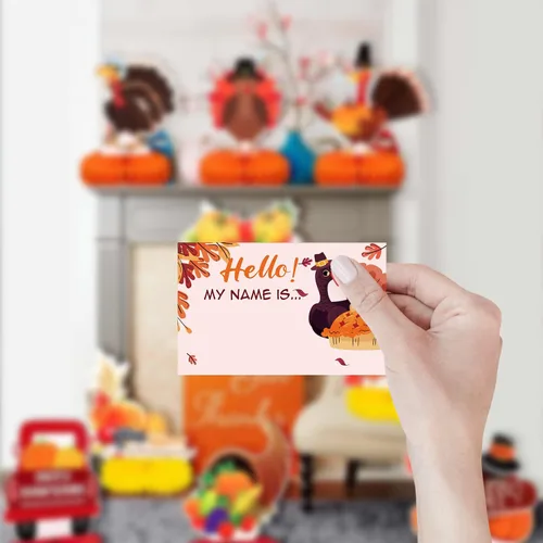 Miniatura 3 de Letrero de juegos de Acción de Gracias - ¿Cuál es tu nombre de pavo, actividades de Acción de Gracias para la familia, juegos de fiesta