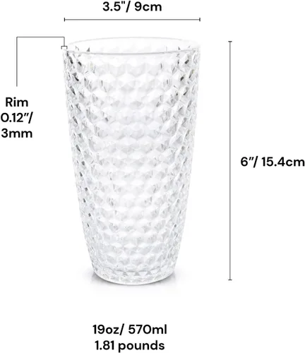 Miniatura 7 de BELLAFORTE Laguna Beach - Vaso alto de plástico Tritan inastillable, vasos de 19 onzas, juego de 4 vasos irrompibles para exteriores, para fiestas