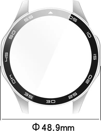 Miniatura 2 de FitTurn Funda rígida de policarbonato con protector de pantalla de vidrio templado a escala integrada compatible con Huawei Watch GT4