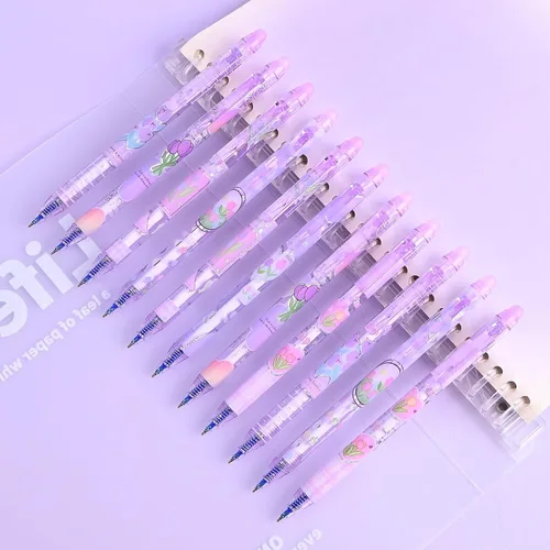 Miniatura 7 de Temiary 12Pcs Bolígrafos de Gel Borrables Lindos, Hacen Desaparecer los Errores, Punta Fina de 0.02 Pulgadas (0.5mm) para Escritura Suave