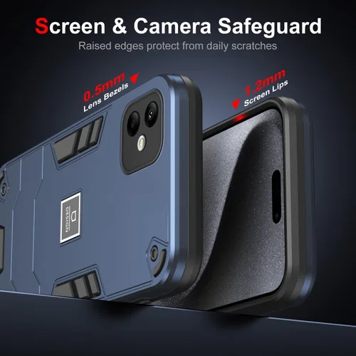 Miniatura 4 de Funda compatible con Huawei Y9 Prime (2019), compatible con Huawei Y9 Prime (2019) 4G STK-L21 2 en 1 [PC duro + TPU], funda de teléfono azul