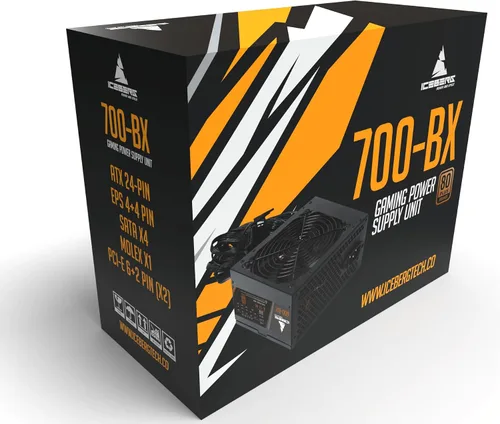 Iceberg Unidad de fuente de alimentación para PC para juegos 700-BX 700W 80 Plus Bronce con dos (12) conectores PCIe 6+2