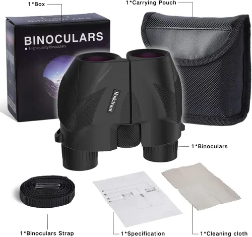 Miniatura 7 de Binoculares de alta potencia de 20 x 25 para adultos, compactos, HD, impermeables, duraderos y transparentes, lentes FMC de prisma BAK4, adecuados