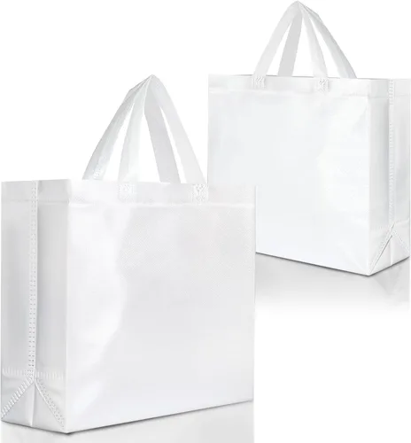 Miniatura 31 de Nush Nush Bolsas de regalo azules de tamaño mediano – Juego de 12 bolsas de regalo reutilizables azules brillantes con asas – Ideal para recuerdos