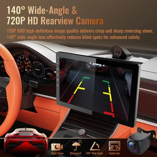 Miniatura 6 de Haudio Estéreo de coche Android 13 de 10.1 pulgadas con pantalla táctil giratoria, CarPlay inalámbrico y Android Auto, 2G+32G, Single Din, para Ford