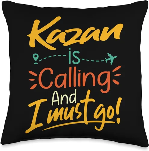 Funny Kazan Travel Shirt CO. Kazan is Calling and I Must Go-Russia Traveling Lover - Almohada de 16 x 16 pulgadas, multicolor