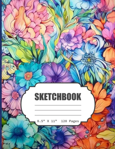 SketchBook: Watercolor Floral Blank Sketch Book for Kids, Teens, Adults, Artist Notebook/Journal for Drawing, Writing, Sketching or Doodling, Blank