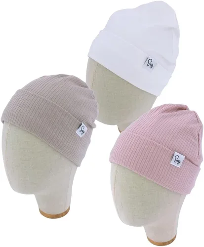 Miniatura 119 de Gorro de punto para recién nacido, para niños y niñas, con forro de satén sedoso, gorro para niños pequeños