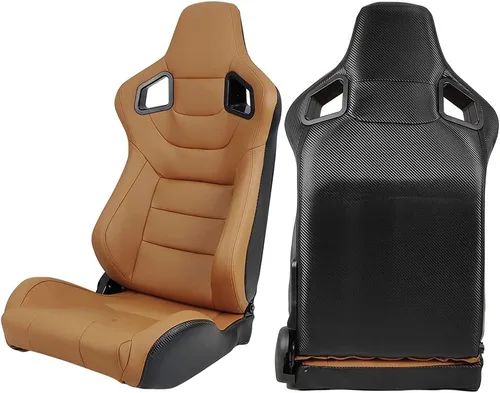 Miniatura 2 de FREEMOTOR802 Asientos universales para vehículos de carreras, asientos deportivos reclinables con deslizadores de doble bloqueo ajustables, 1 par