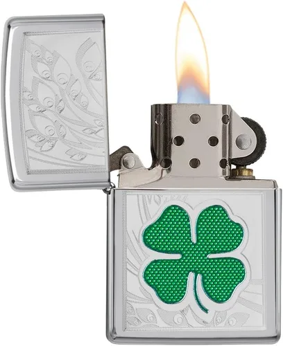 Miniatura 3 de Zippo Clover Design - Encendedor de bolsillo, cromo pulido, talla única (ZO24699)