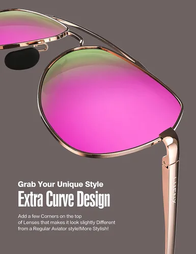 Miniatura 3 de Lentes para aviador Luenx polarizados, para hombres y mujeres, con armazón de metal grande, protección UV 400