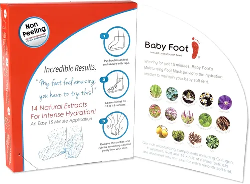 Miniatura 3 de Baby Foot Mascarilla humectante sin perfume que no se despega – Hidrata y Refesh en 15 minutos – Tratamiento sin dolor en los pies – Para hombres