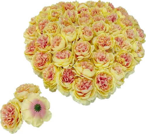Miniatura 7 de 40 piezas 8.4 cm de cabezas de flores falsas para manualidades, cabezas de rosas artificiales color naranja quemado, cabezas de rosas de seda a