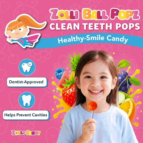 Miniatura 2 de Zollipops The Clean Teeth Pops Gabby's Dollhouse - Paletas anticaries, Ball Popz, paquete de 2 unidades de 10.4 onzas