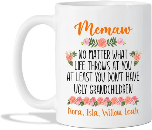 Miniatura 11 de Taza de café con texto en inglés "Best Memaw Ever", taza de cerámica personalizada con memaw única, taza de cerámica con la frase "Best Memaw Ever