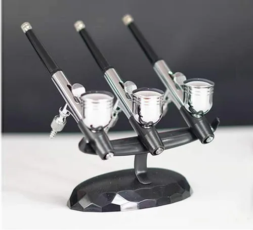 Miniatura 3 de Estación de soporte de pistola de aerógrafo Soporte de plástico para cepillo de aire con capacidad para 3 bolígrafos universales para aerógrafo