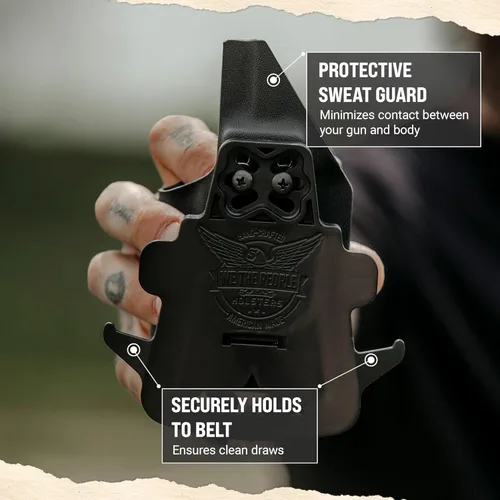 Miniatura 5 de We The People Holsters - Bandera de Betsy Ross - Transporte abierto en la cintura exterior - Funda OWB Kydex - Conducción/inclinación/retención