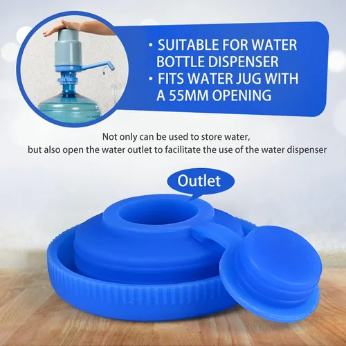 Miniatura 3 de Tapa de jarra de agua de 5 galones a juego con dispensador de botellas de agua, tapa de botella de agua reutilizable, sellado fuerte sin derrames
