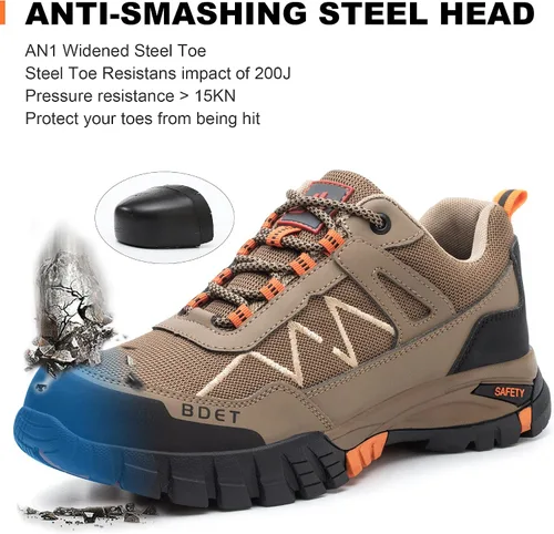 Miniatura 2 de BDETIBAYE Steel Toe Sneakers Comfortable Safety Shoes for Men Steel Toe Shoes for Women Slip On Construction Work Shoes