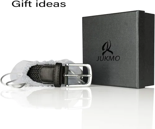 Miniatura 5 de JUKMO Cinturón trenzado elástico, cinturón tejido elástico en caja de regalo