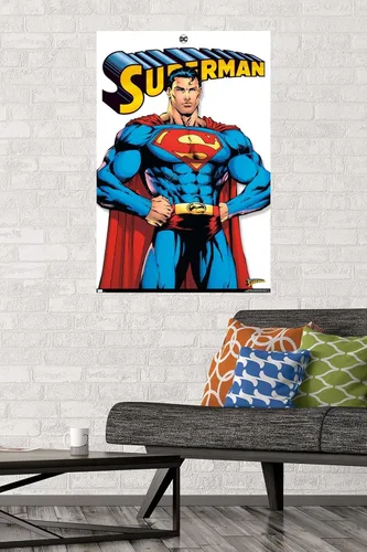 Miniatura 2 de DC Comics Superman Feature Series - Póster de pared, 34 pulgadas de largo x 22.4 pulgadas de ancho, versión premium sin marco