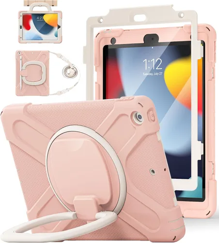 Miniatura 12 de BATYUE Funda para iPad de 9ª, 8ª y 7ª generación (funda resistente para iPad de 10.2 pulgadas 2021/2020/2019) con protector de pantalla, soporte