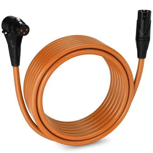 Miniatura 26 de LyxPro Cable de micrófono XLR hembra a macho de ángulo recto de 3 pines de 1.5 pies para altavoces amplificados, interfaz de audio, rendimiento