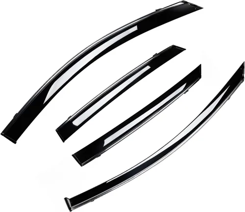 Miniatura 2 de Tinte de humo adhesivo con viseras de ventana cromadas compatibles con Honda Accord Sedan 2018-2022, deflectores de ventana inastillables, 4 piezas