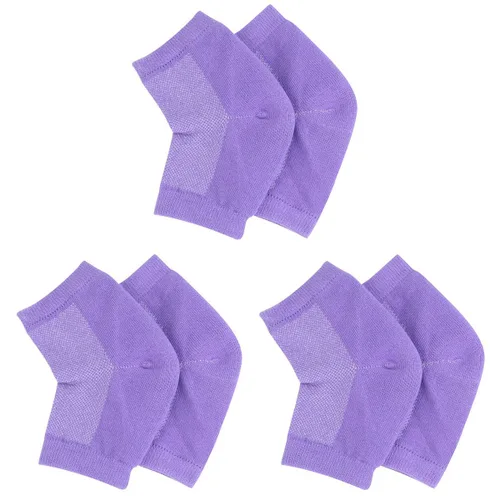 Miniatura 10 de Snadulor - 3 pares de calcetines hidratantes para talón de gel para tacones secos y agrietados, calcetines de gel de spa, calcetines de punta Blanco