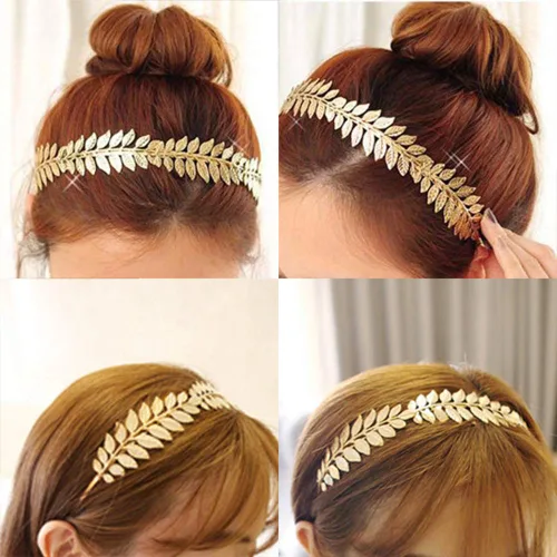 Miniatura 4 de WLBON Diadema de hojas de Halloween, corona de diosa romana, bandas para el cabello, diadema de hojas, diadema para mujer, Navidad, boda