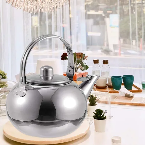Miniatura 6 de Cabilock Olla de acero inoxidable Olla de agua caliente Tetera azul Infusor de té suelto Hervidor de agua Tetera Estufa Tetera Silbosa Tetera Plata