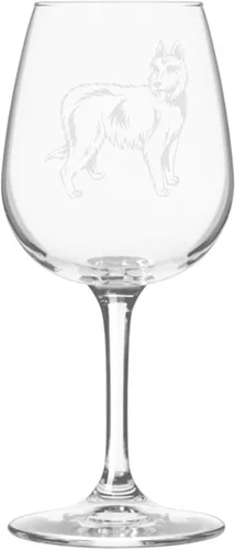 Miniatura 430 de Copa de vino de 12.75 onzas con diseño de perro grabado