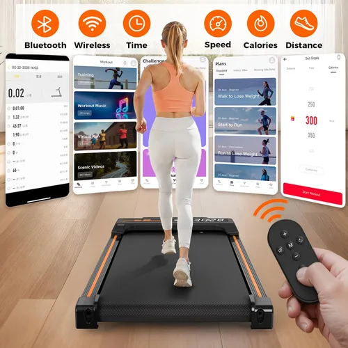 Miniatura 2 de Walking Pad Treadmill for Home and Office — Under Desk Treadmill with Remote Control, LED Display, 2.5HP Quiet Motor, Manual Incline, 300 lbs