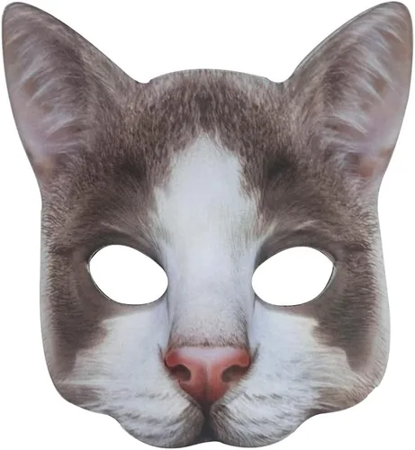 1 máscara de gato realista de Halloween, máscara de gato para Halloween, Navidad, Pascua, accesorio de fiesta de disfraces Máscara de gato estilo B