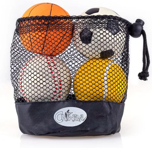 Miniatura 6 de CHIWAVA Paquete de 4 bolas deportivas de látex chirriante de 2.4 pulgadas, juego de pelotas deportivas para perros pequeños